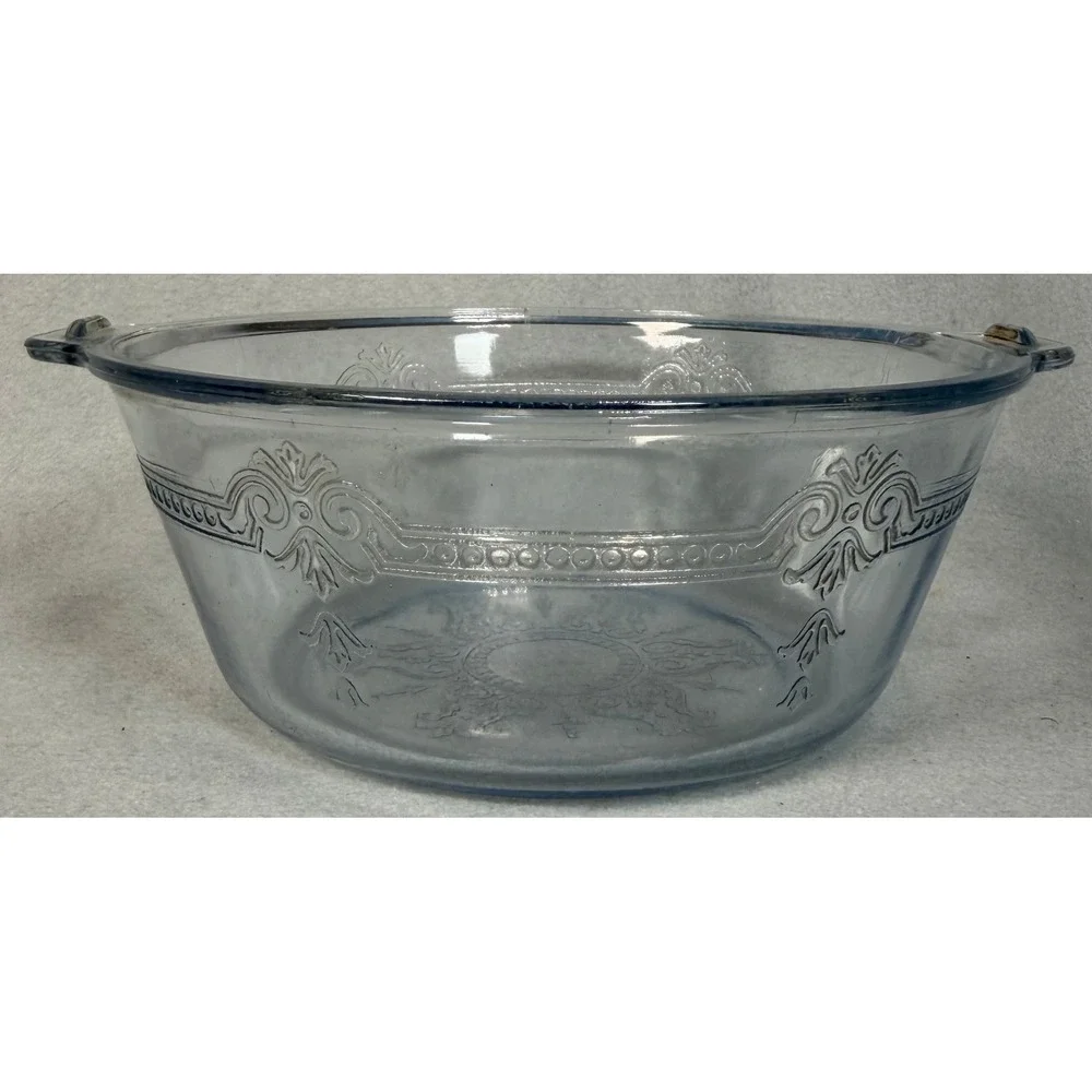 Fire-King‎ Philbe Sapphire Blue Glass Round Casserole Dish Vintage Ovenware